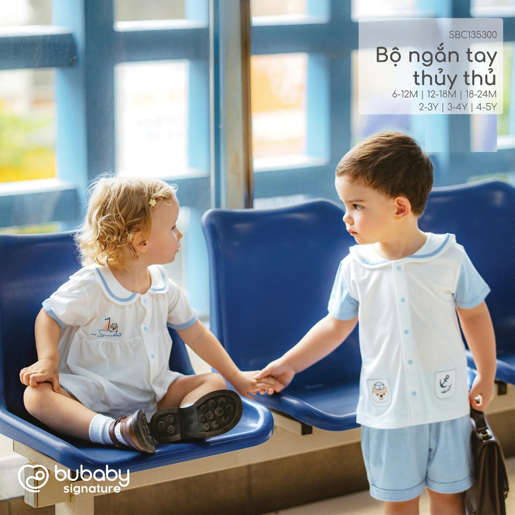 (6M-5Y) Quần áo ngắn tay thủy thủ mềm mại thoáng mát cho Bé trai Bé gái Bubaby Bamco - SBC1353