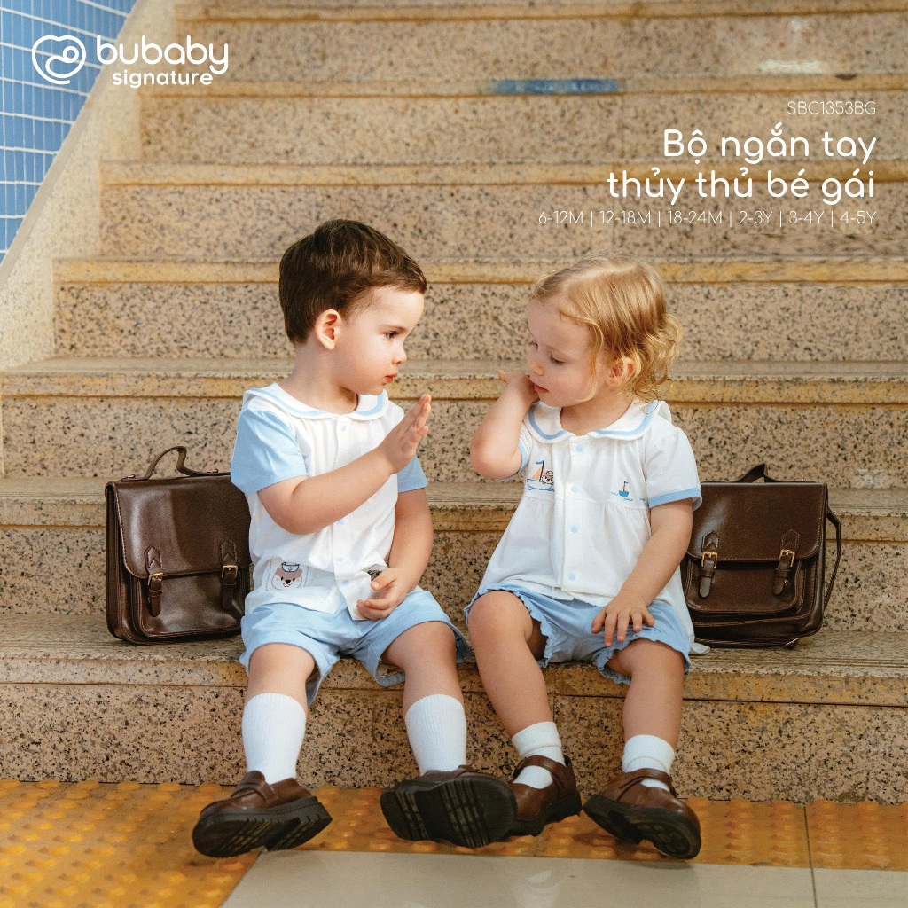 (6M-5Y) Quần áo ngắn tay thủy thủ mềm mại thoáng mát cho Bé trai Bé gái Bubaby Bamco - SBC1353