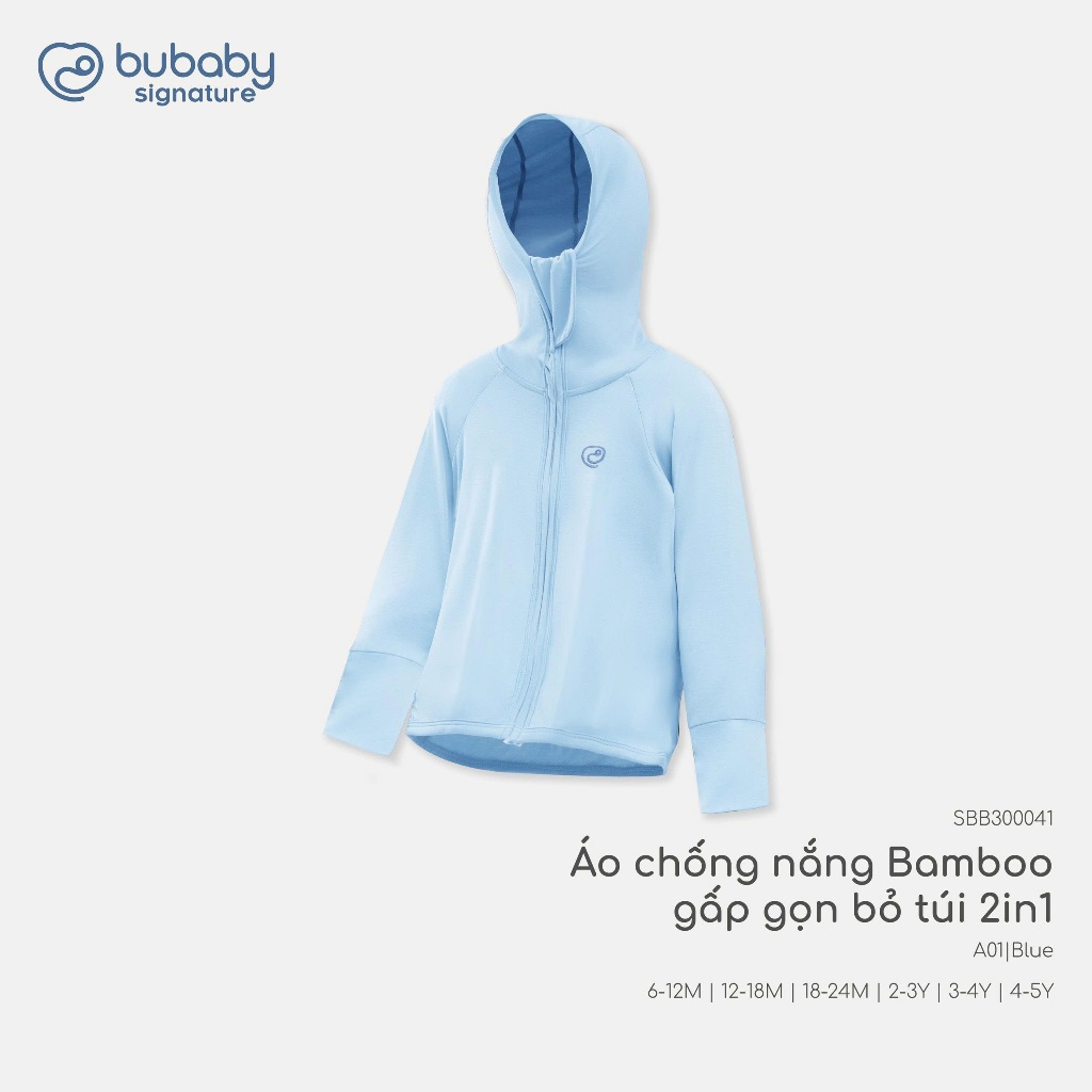 (12M-5Y) Áo khoác chống nắng có mũ 4S BBB306501 BBB306500 | Quần áo BU Baby chính hãng