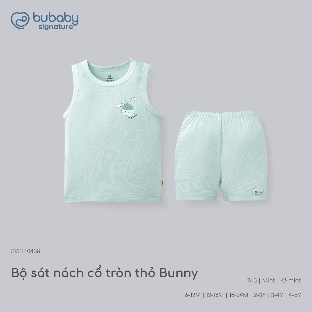 (6M-5Y) Bộ sát nách cổ tròn Bubaby cho bé trai bé gái Siro BSR140402 BSR140403 | Quần áo BU Baby chính hãng