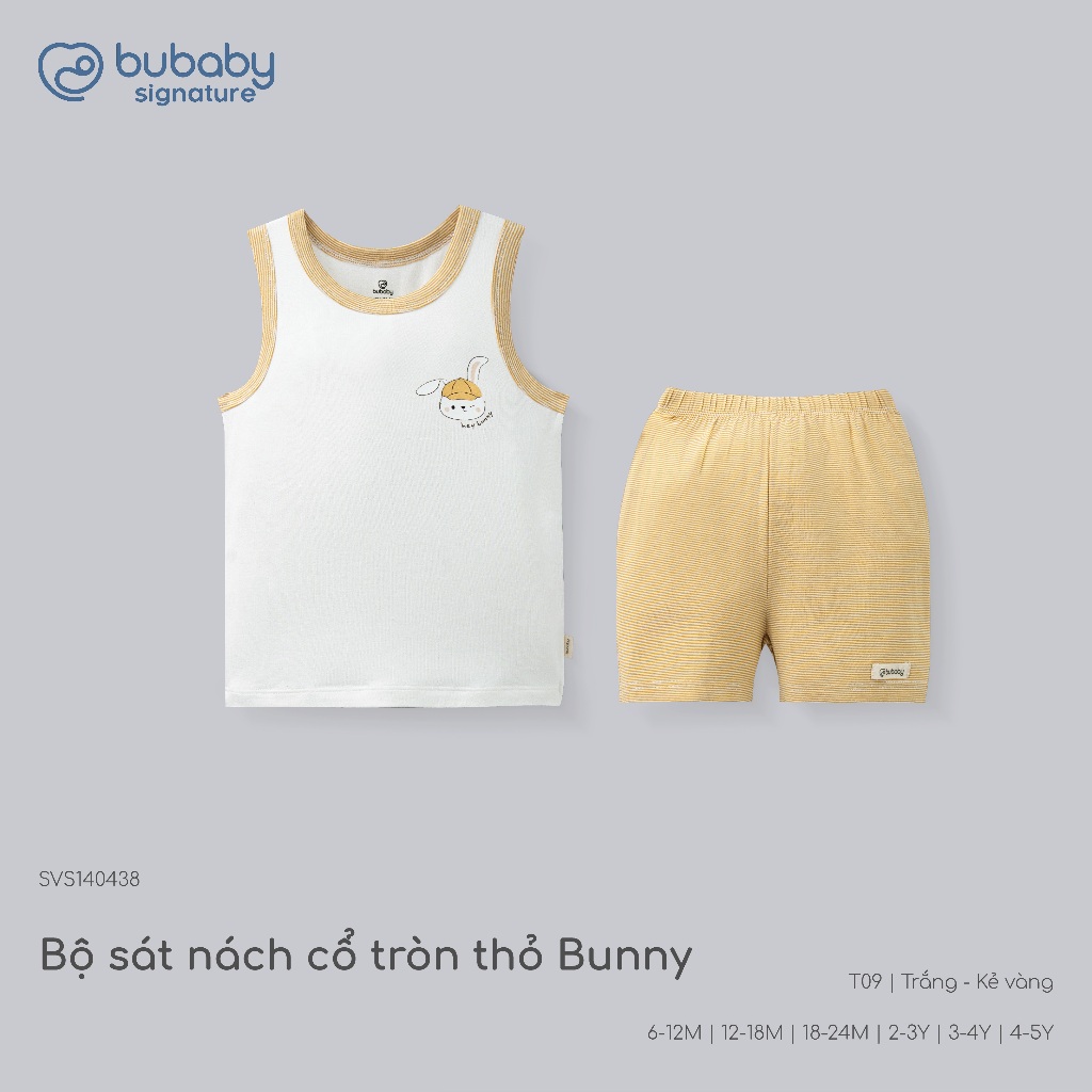 (6M-5Y) Bộ sát nách cổ tròn Bubaby cho bé trai bé gái Siro BSR140402 BSR140403 | Quần áo BU Baby chính hãng