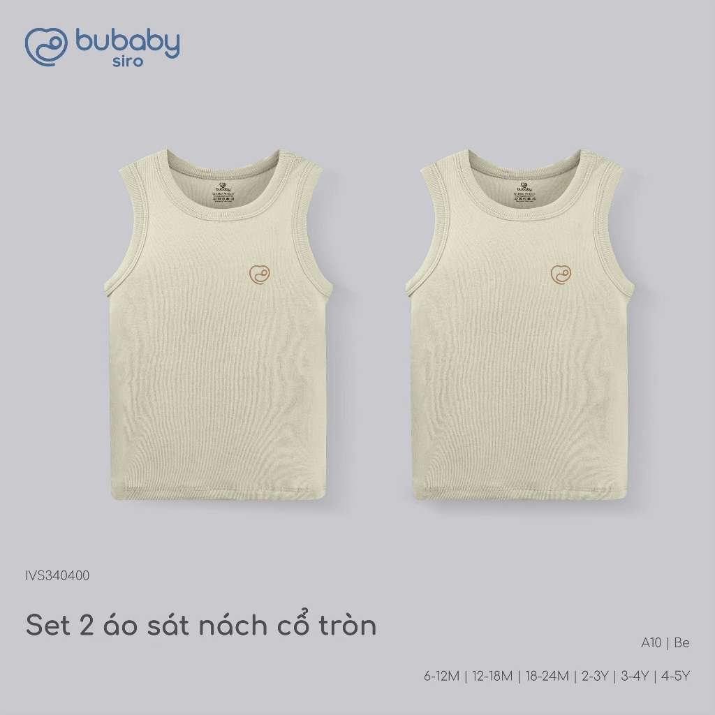 (6M-5Y) Set 2 áo sát nách cổ tròn Siro Rib Bé trai Bé gái - BSR340403 BSR340404 BSR350000| Quần áo BU Baby Chính Hãng