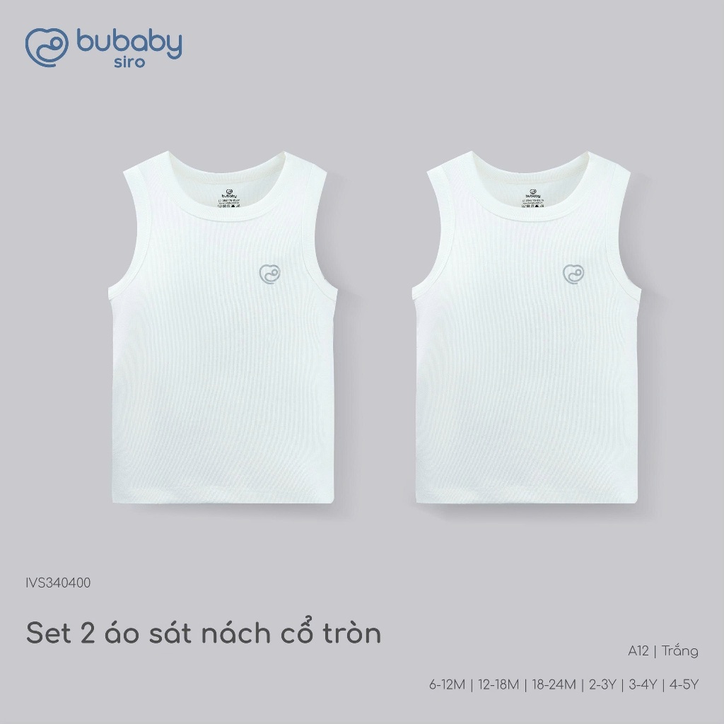 (6M-5Y) Set 2 áo sát nách cổ tròn Siro Rib Bé trai Bé gái - BSR340403 BSR340404 BSR350000| Quần áo BU Baby Chính Hãng