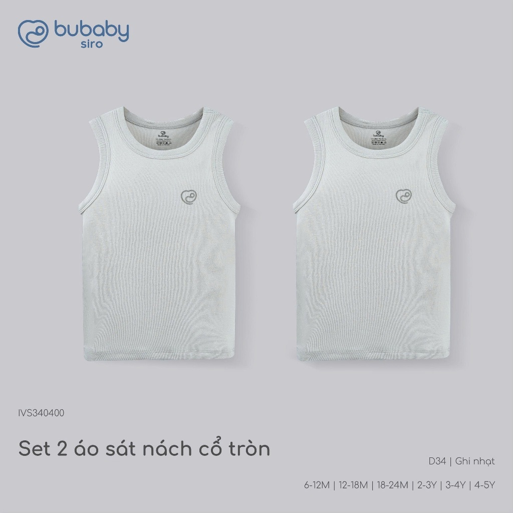 (6M-5Y) Set 2 áo sát nách cổ tròn Siro Rib Bé trai Bé gái - BSR340403 BSR340404 BSR350000| Quần áo BU Baby Chính Hãng