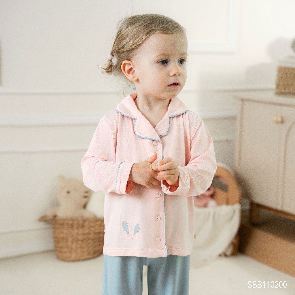 (6M-5Y) Bộ Pijama Bambus bé trai bé gái Bubaby dài tay Bunny, bộ mặc nhà, bộ mặc ngủ cho bé, bộ ngủ trẻ em | SBB110200