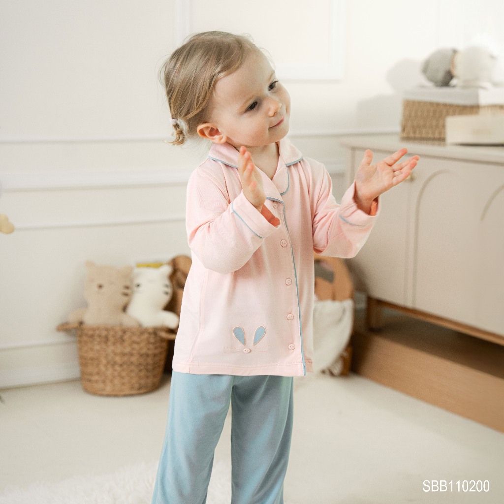 (6M-5Y) Bộ Pijama Bambus bé trai bé gái Bubaby dài tay Bunny, bộ mặc nhà, bộ mặc ngủ cho bé, bộ ngủ trẻ em | SBB110200