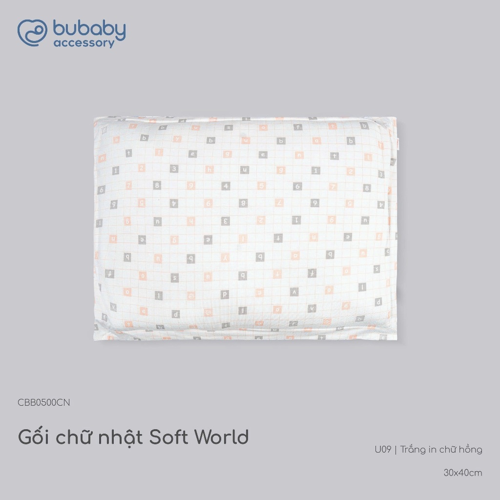 Gối chữ nhật Soft World Gối Gấu nhỏ Bubaby Bambus mềm mát cho bé sơ sinh CBB0500| BU Baby chính hãng