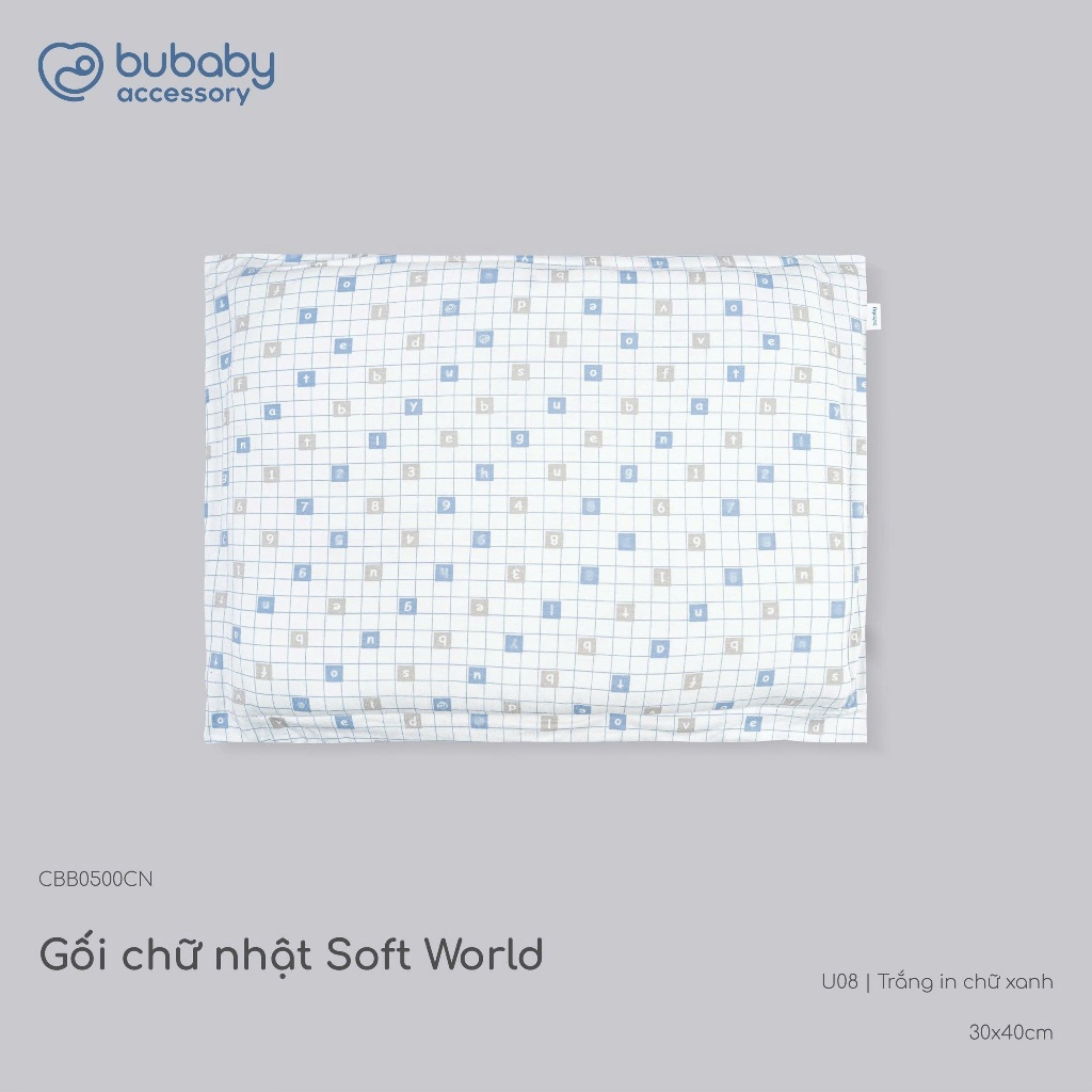 Gối chữ nhật Soft World Gối Gấu nhỏ Bubaby Bambus mềm mát cho bé sơ sinh CBB0500| BU Baby chính hãng