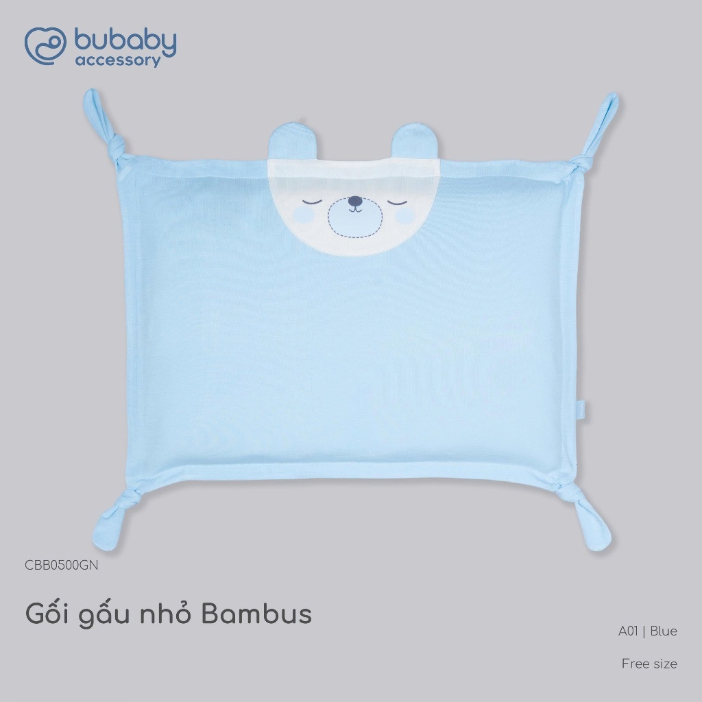 Gối chữ nhật Soft World Gối Gấu nhỏ Bubaby Bambus mềm mát cho bé sơ sinh CBB0500| BU Baby chính hãng