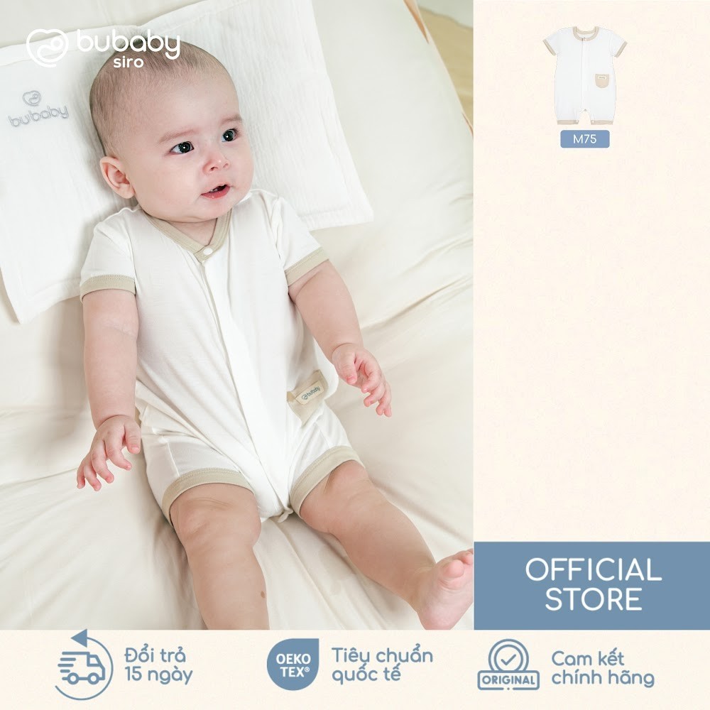 (1M-12M) Body đùi ngắn tay cài giữa Bé trai Bé gái - BSR230203 BSR230200 BSR230204 | Quần áo BU Baby chính hãng