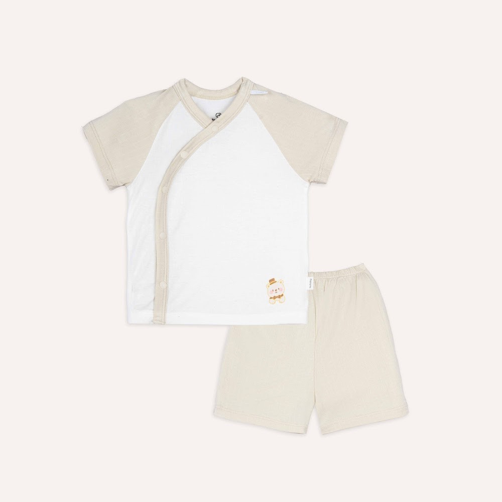 (1M-9M) Bộ ngắn tay cài chéo bé trai bé gái Bubaby Siro BSR130807 BSR130808 | Quần áo BU Baby chính hãng