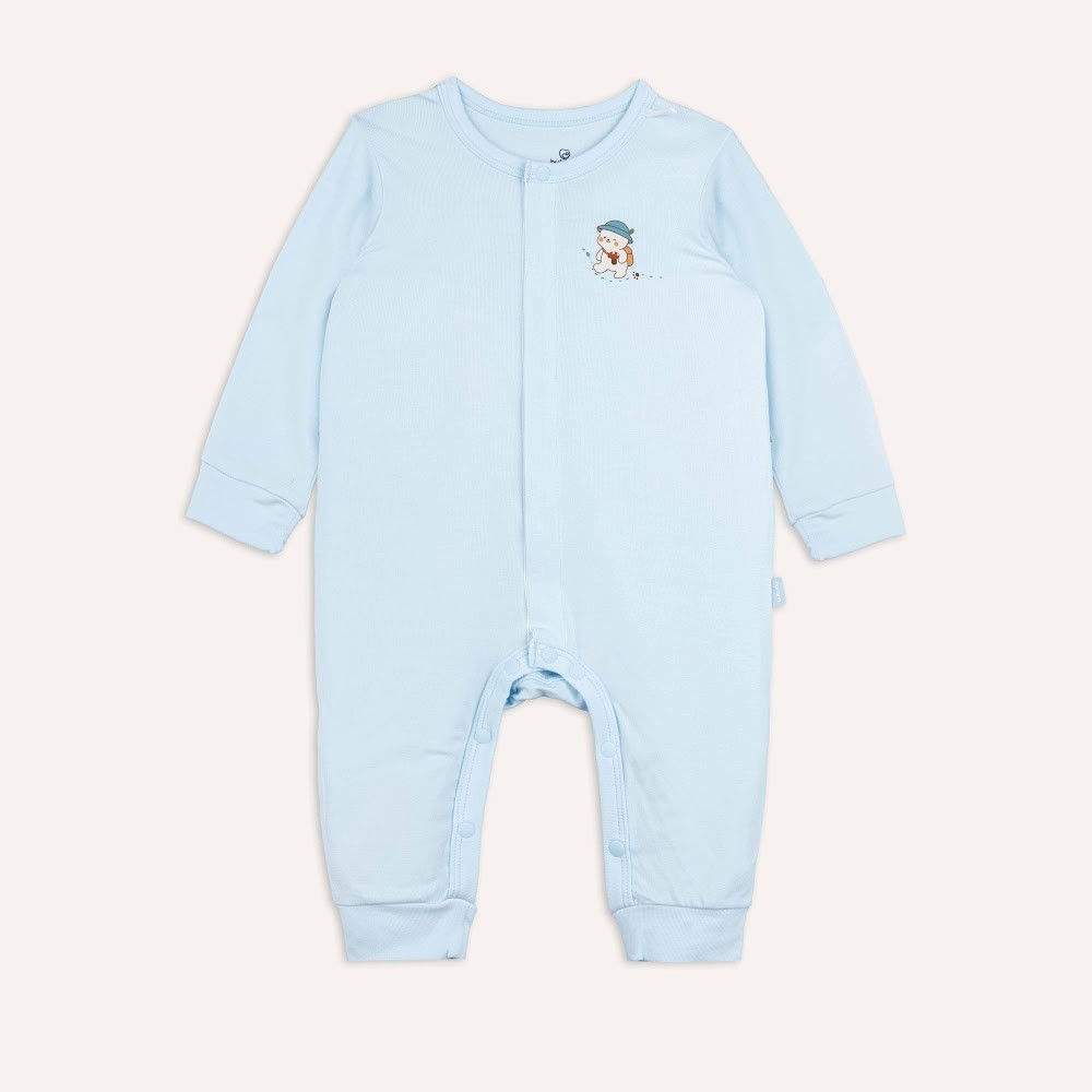 (NB-3M) Body dài tay cài giữa bé trai bé gái Bubaby Siro - BSR210205 | Quần áo BU Baby chính hãng