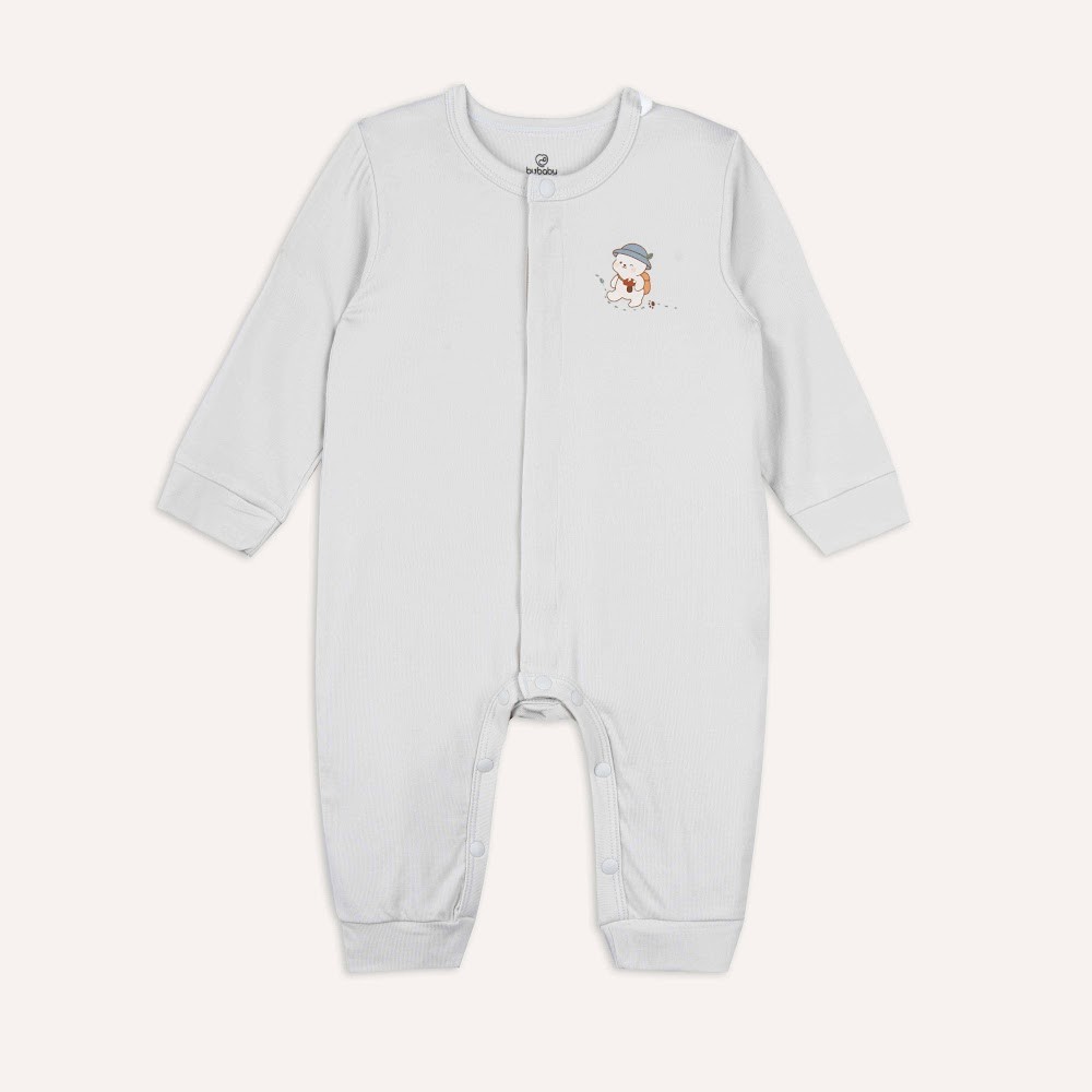 (NB-3M) Body dài tay cài giữa bé trai bé gái Bubaby Siro - BSR210205 | Quần áo BU Baby chính hãng