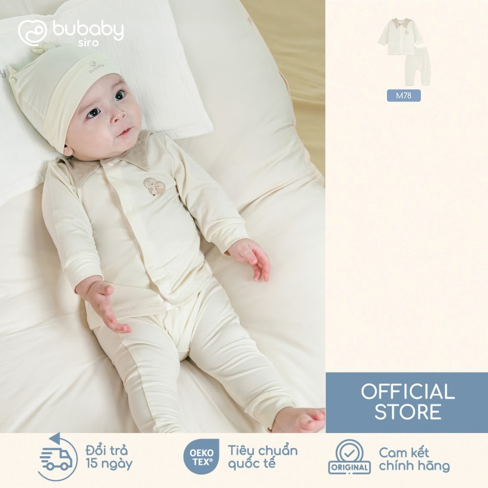 (1M-12M) Bộ dài tay cài giữa bé trai bé gái Siro - BSR110206 | Quần áo BU Baby chính hãng