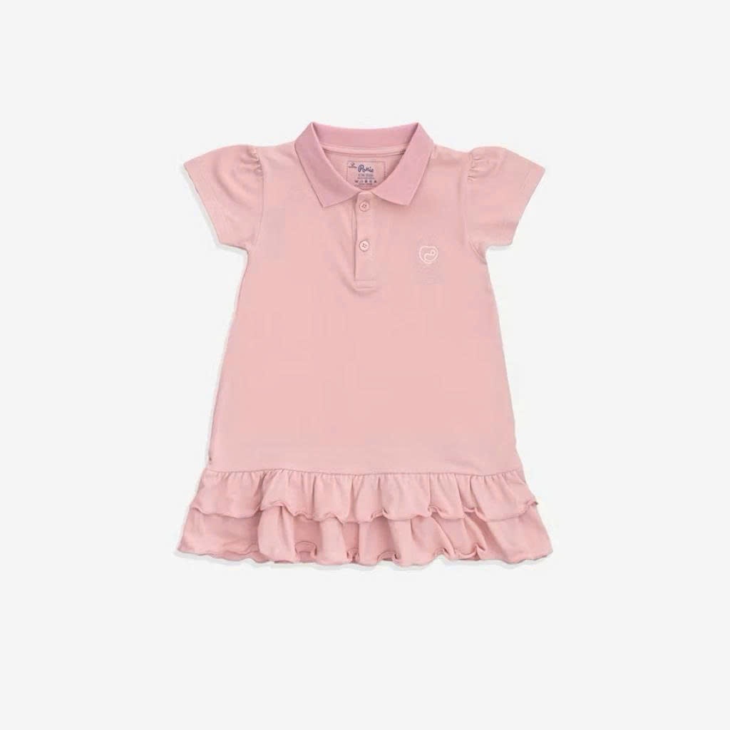 (1Y-5Y) Váy ngắn tay bèo gấu, váy liền sát nách cổ Polo BU Baby Ponie BPN53BG00 BPN540300 | Váy Bubaby chính hãng