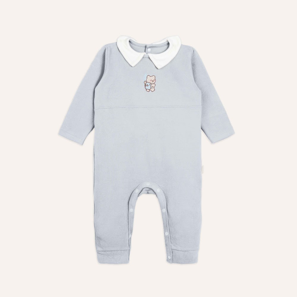 (NB-12M) Body đồ liền thân dài tay cổ Peterpan Gloute mùa Thu êm cho bé BU Cotton BCT210302| BU Baby chính hãng