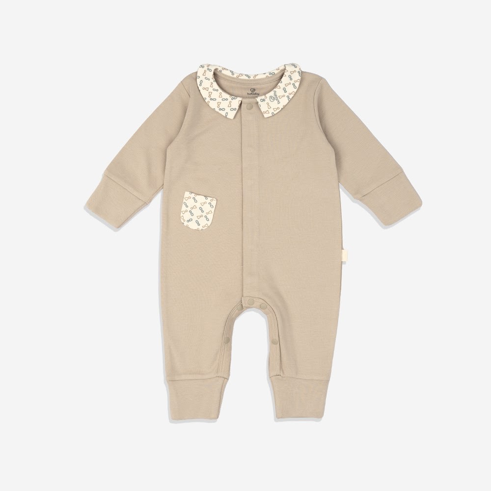 (NB-12M) Body đồ liền thân dài tay cổ Peterpan Gloute mùa Thu êm cho bé BU Cotton BCT210302| BU Baby chính hãng