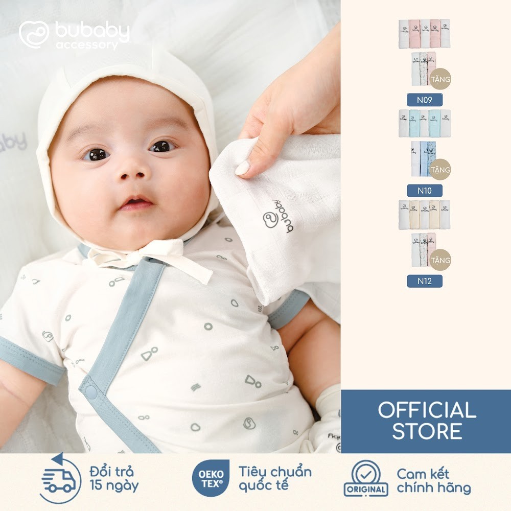 (Freesize) Set khăn sữa Mix màu Pack Bamboo Cotton Muslin - ABM100005 AMU104806 | Phụ kiện BU Baby Chính hãng