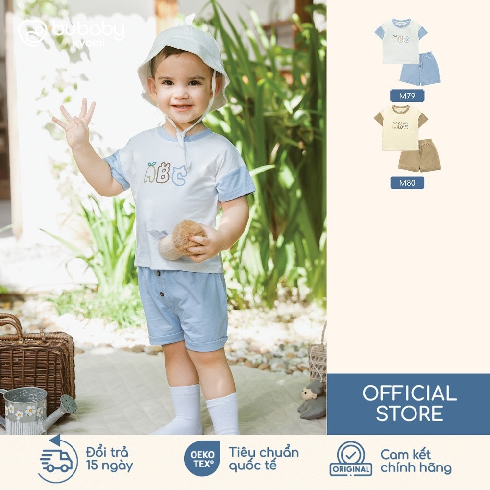 (6M-5Y) Bộ ngắn tay cổ tròn Bubaby Bamco - BBC130409 BBC130407 | Quần áo BU Baby chính hãng