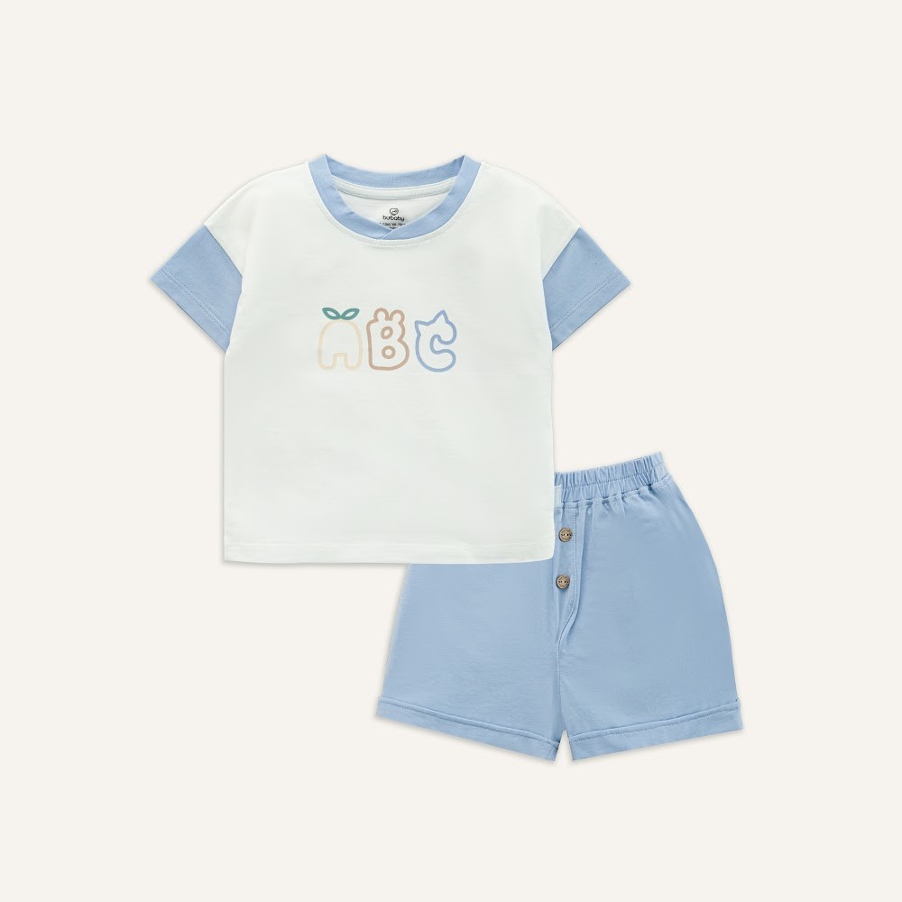 (6M-5Y) Bộ ngắn tay cổ tròn Bubaby Bamco - BBC130409 BBC130407 | Quần áo BU Baby chính hãng