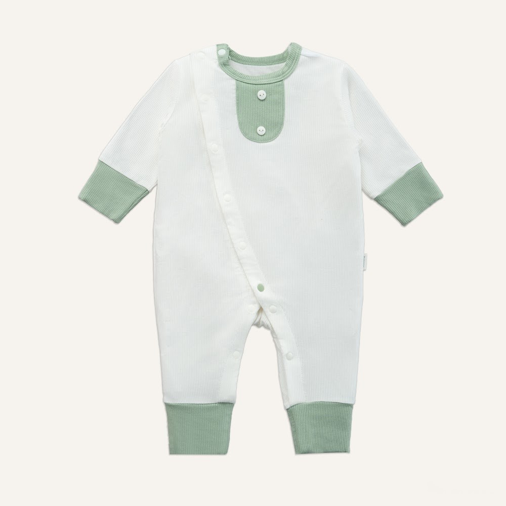 (NB-3M) Bộ dài tay cài chéo Bao tay chân lật Bubaby Siro - BSR110809 | Quần áo BU Baby chính hãng