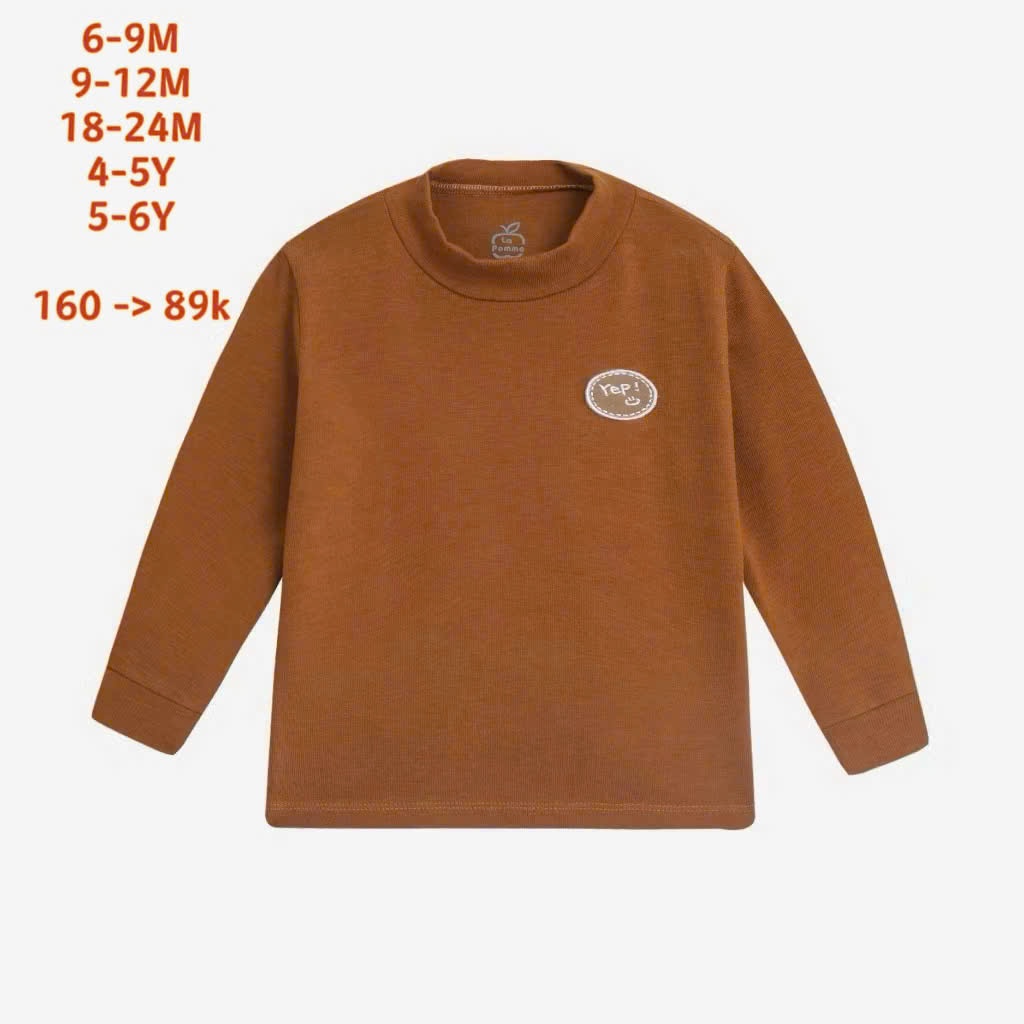 (6-5Y) Bubaby Lapome Áo dài tay cao cổ - Áo giữ nhiệt Bubaby