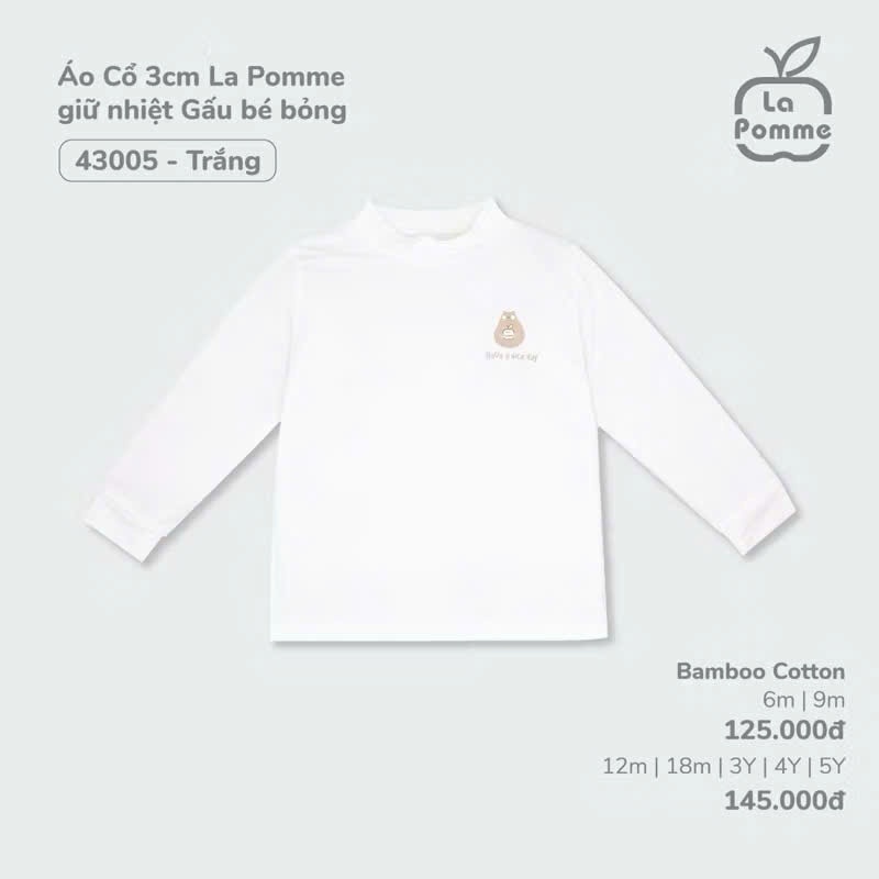 (6-5Y) Bubaby Lapome Áo dài tay cao cổ - Áo giữ nhiệt Bubaby