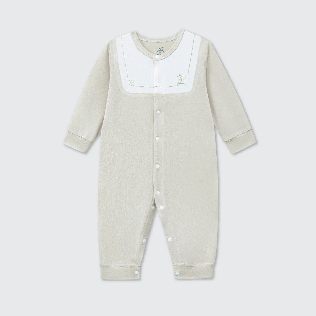 Lapom Body dài tay La Pomme phối cổ ngọt ngào - Đồ sơ sinh cho bé trai bé gái