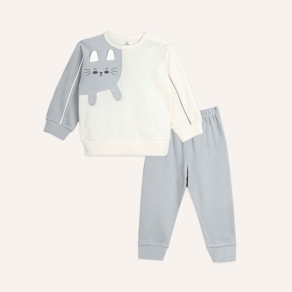 BU Baby (6M-24M) Bộ dài tay cài vai Thu êm BU Cotton BCT110108 | Quần áo chính hãng