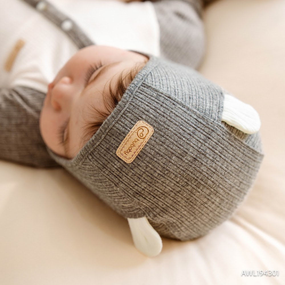 (1M-12M) Mũ Bonnet tai gấu BU Baby AWL194301 | Phụ kiện sơ sinh chính hãng