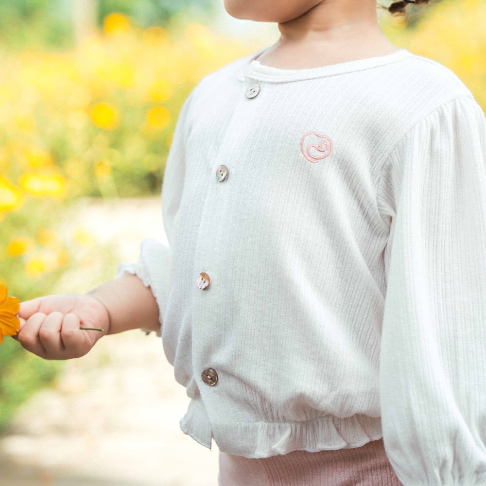 BU Baby (6M-4Y) Bộ dài tay cài giữa bèo gấu Bé gái BWL1102BG | Quần áo Bubaby chính hãng