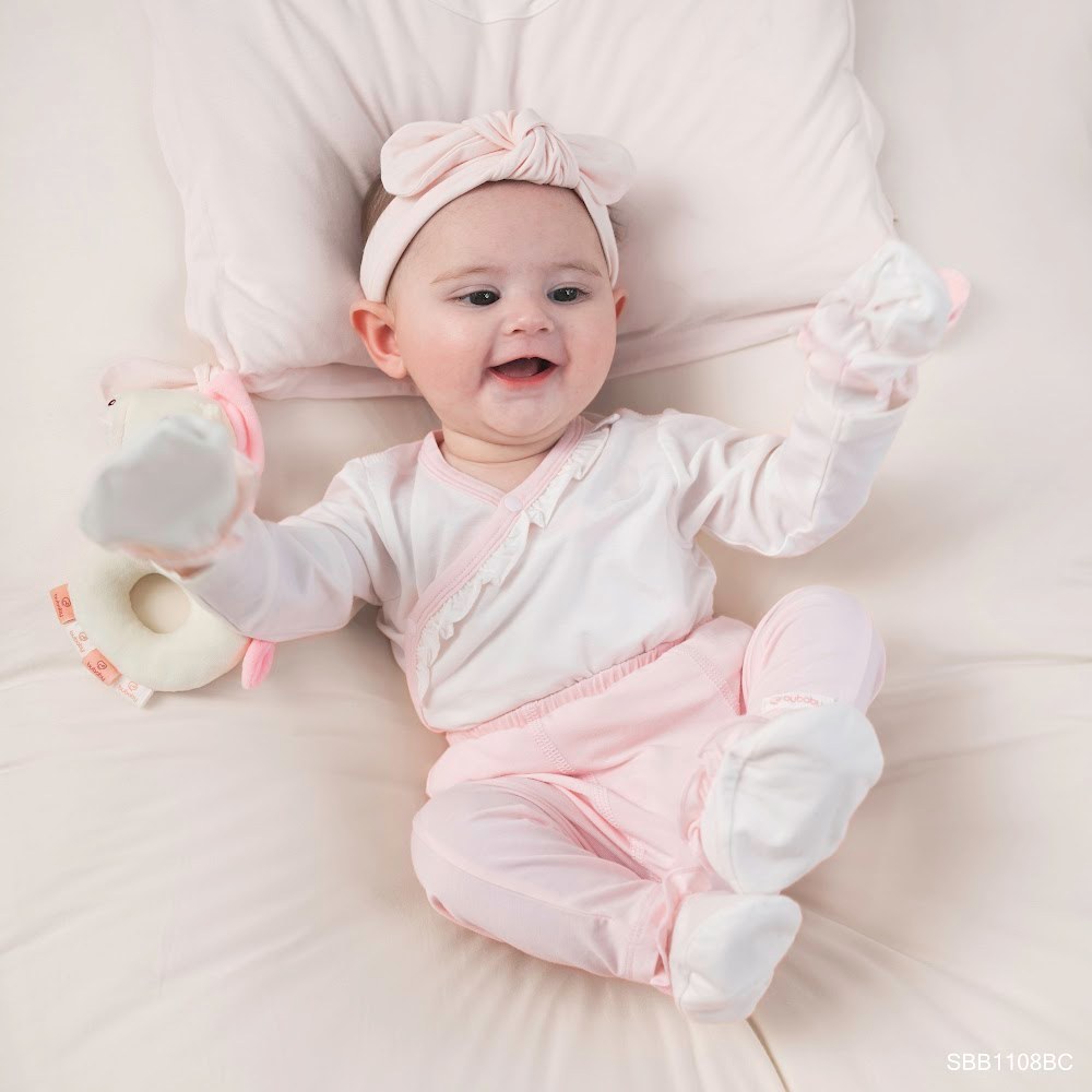 BU Baby (0M-3M) Bộ dài tay cài chéo bèo cổ Bamboo SBB1108BC | Quần áo sơ sinh chính hãng