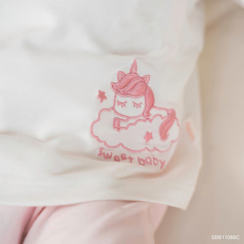 BU Baby (0M-3M) Bộ dài tay cài chéo bèo cổ Bamboo SBB1108BC | Quần áo sơ sinh chính hãng