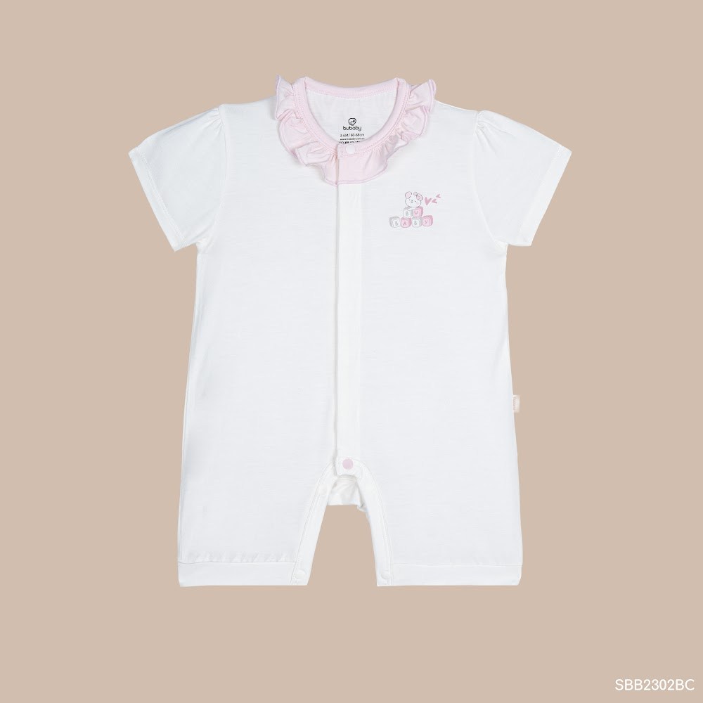 BU Baby (0M-12M) Body đùi ngắn tay cài giữa bèo cổ Bamboo SBB2302BC | Body sơ sinh chính hãng
