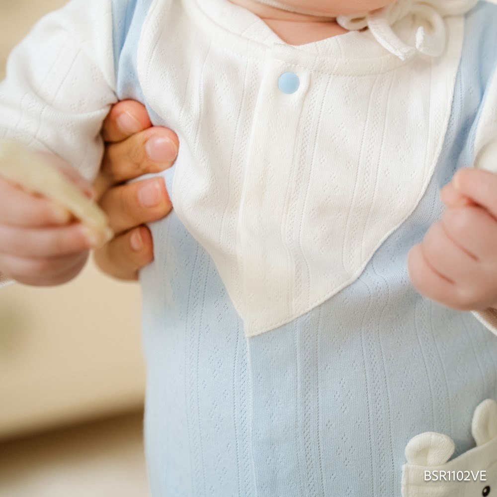 BU Baby (1M-12M) Bộ dài tay cài giữa Giả vest BU Siro BSR1102VE | Quần áo chính hãng