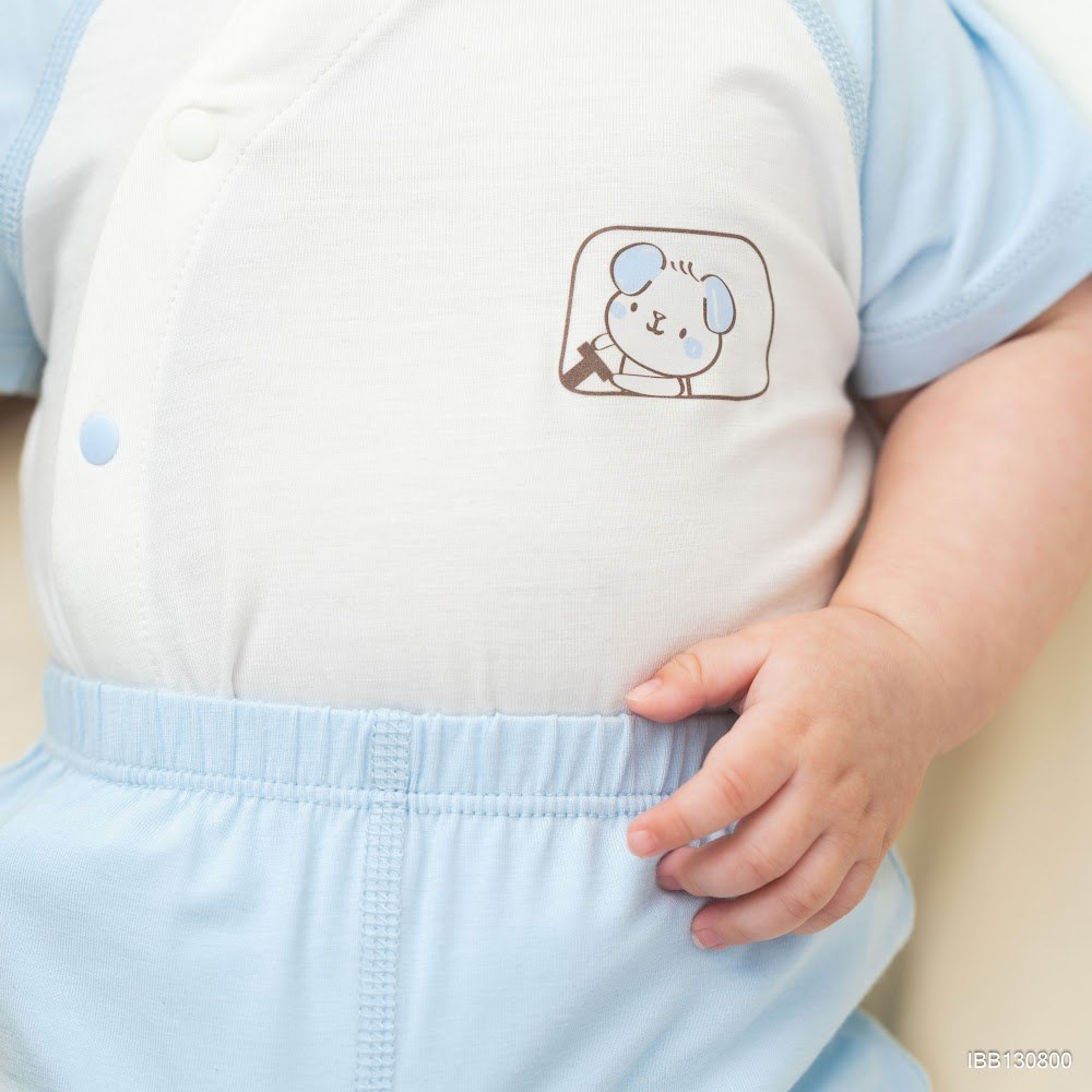 BU Baby (0M-9M) Bộ ngắn tay cài chéo Little Car Bamboo IBB130800 | Quần áo chính hãng