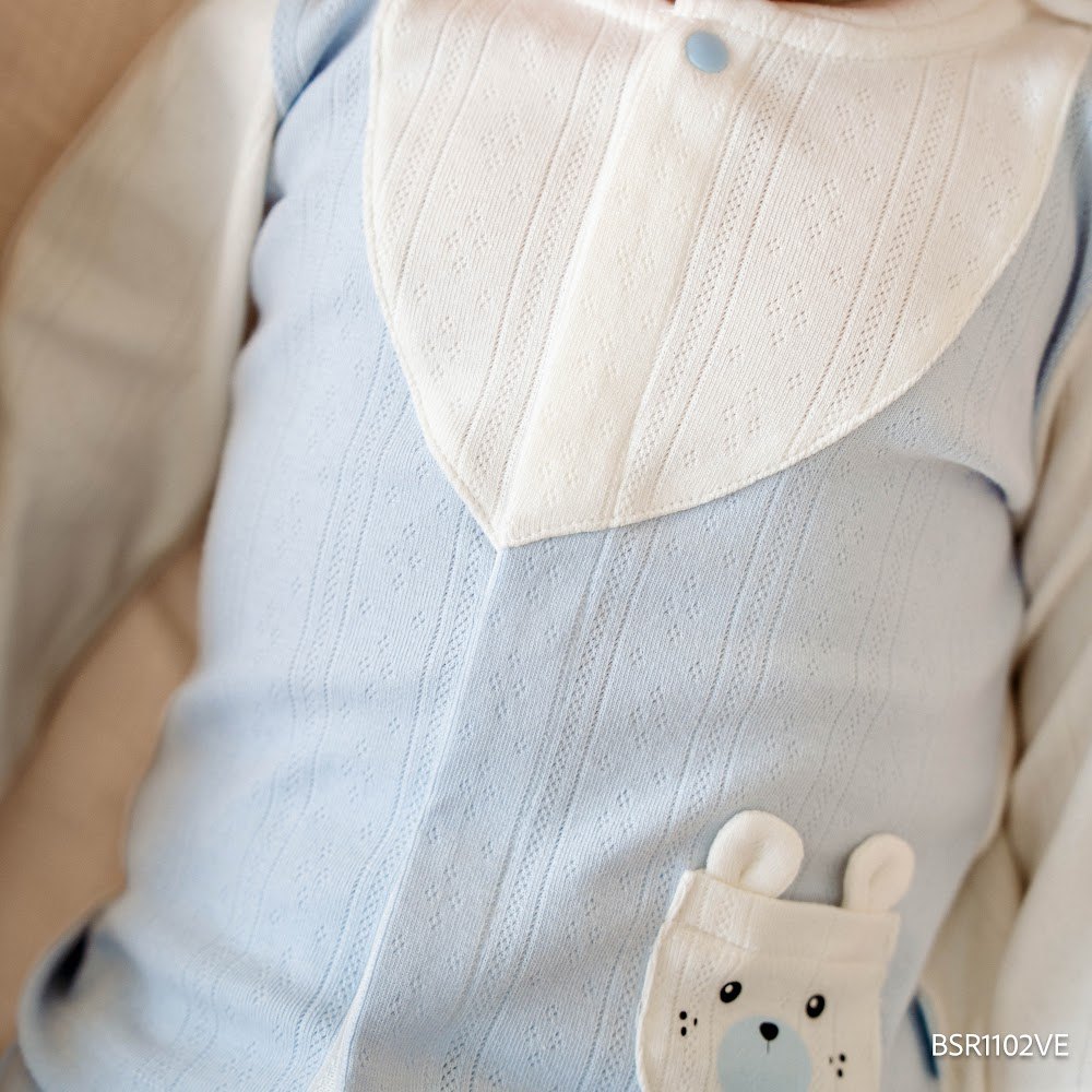 BU Baby (1M-12M) Bộ dài tay cài giữa Giả vest BU Siro BSR1102VE | Quần áo chính hãng