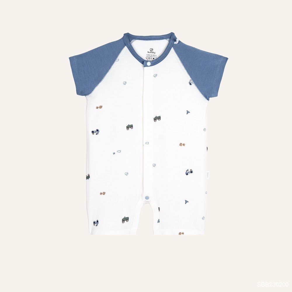 BU Baby (0M-12M) Body đùi ngắn tay cài giữa Little Car Bamboo SBB230200 | Body Sơ sinh chính hãng