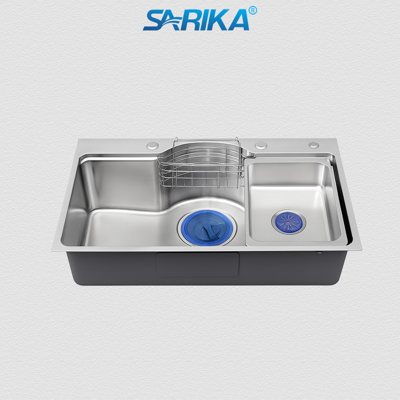 Chậu Rửa Chén SARIKA® CR08 Inox 304 Khuyết Dập Niken