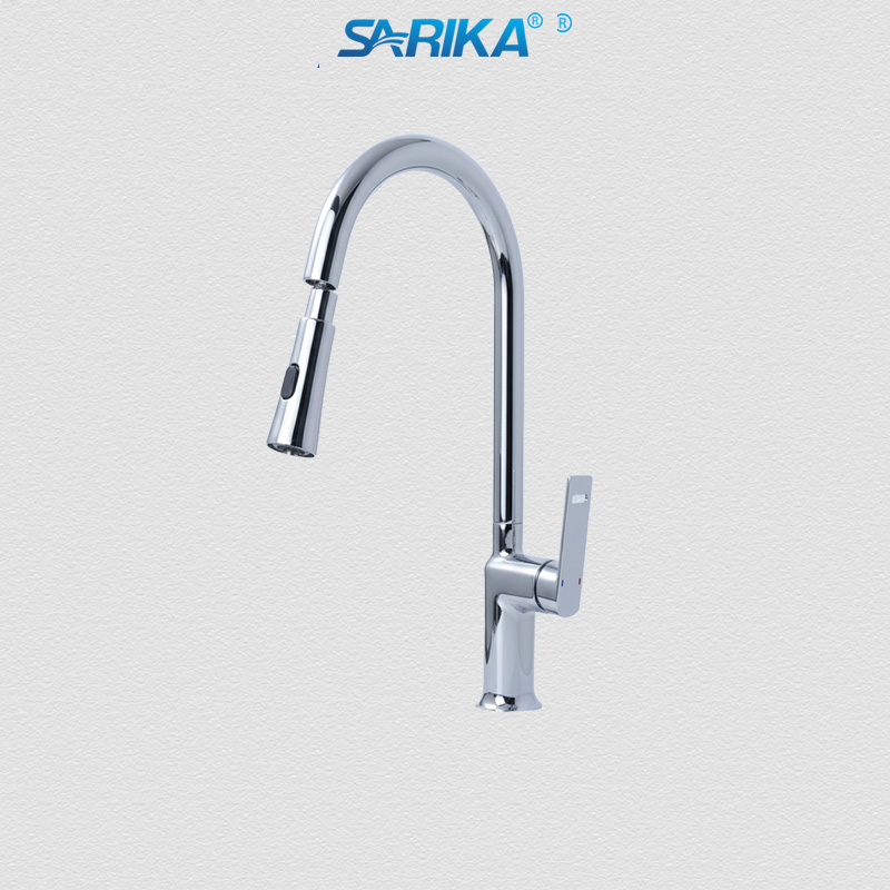 Vòi Rửa Chén Nóng Lạnh SARIKA® SR329 Đồng Thau Mạ Crom Đen