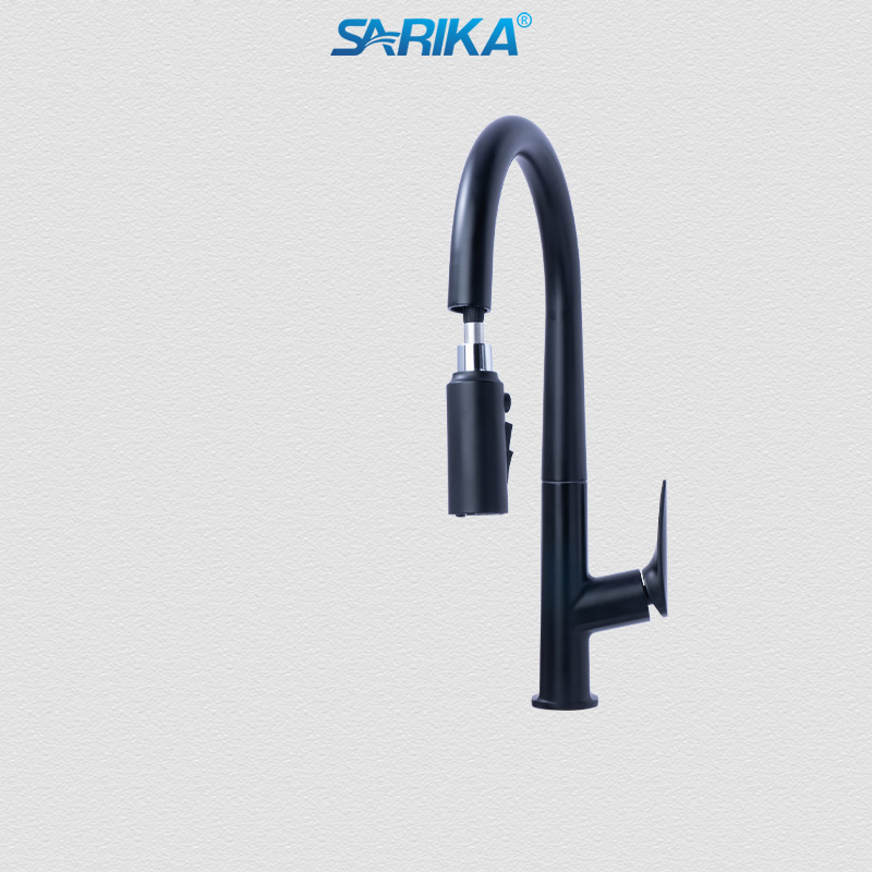 Vòi Rửa Chén Nóng Lạnh SARIKA® SR330 Đồng Thau Mạ Crom Đen