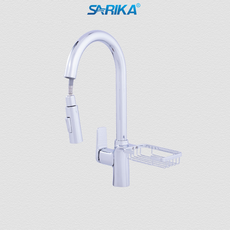 Vòi Rửa Chén Nóng Lạnh SARIKA® SR332 Đồng Thau Mạ Crom Đen