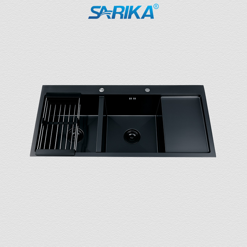 Chậu Rửa Chén SARIKA® CR18 Inox 304 Mạ Nano Đen