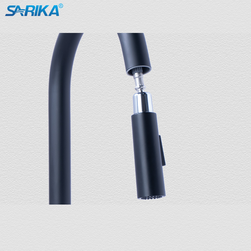 Vòi Rửa Chén Nóng Lạnh SARIKA® SR332 Đồng Thau Mạ Crom Đen