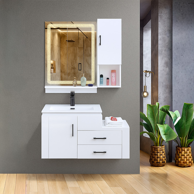 Tủ Lavabo SARIKA® TLB40 Nhựa PVC Cao Cấp Gương Led