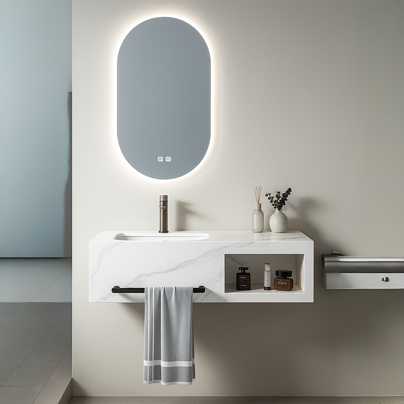 Kệ Lavabo Đá SARIKA BD25 Cao Cấp Gương Led Cảm Ứng