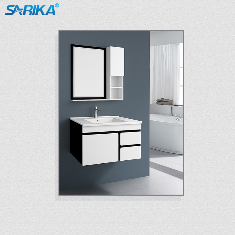Tủ Lavabo SARIKA® TLB38 Nhựa PVC Cao Cấp Gương Led