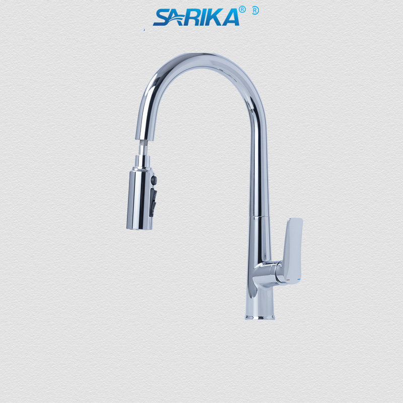 Vòi Rửa Chén Nóng Lạnh SARIKA® SR330 Đồng Thau Mạ Crom Đen