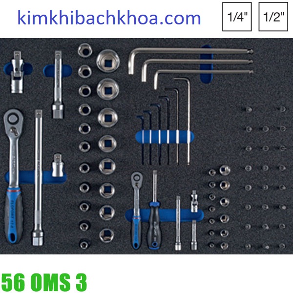 56OMS3 Bộ tuýp đa năng 1/2 và 1/4 cho tủ đồ nghề ELOFORT Germany