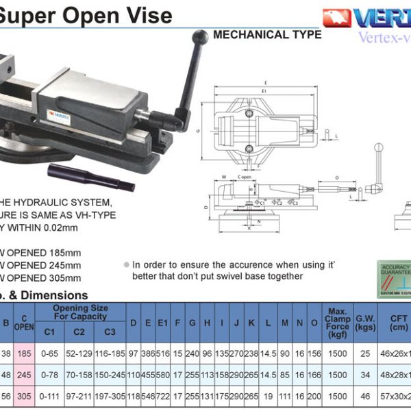 Ê TÔ MÁY PHAY - VERTEX